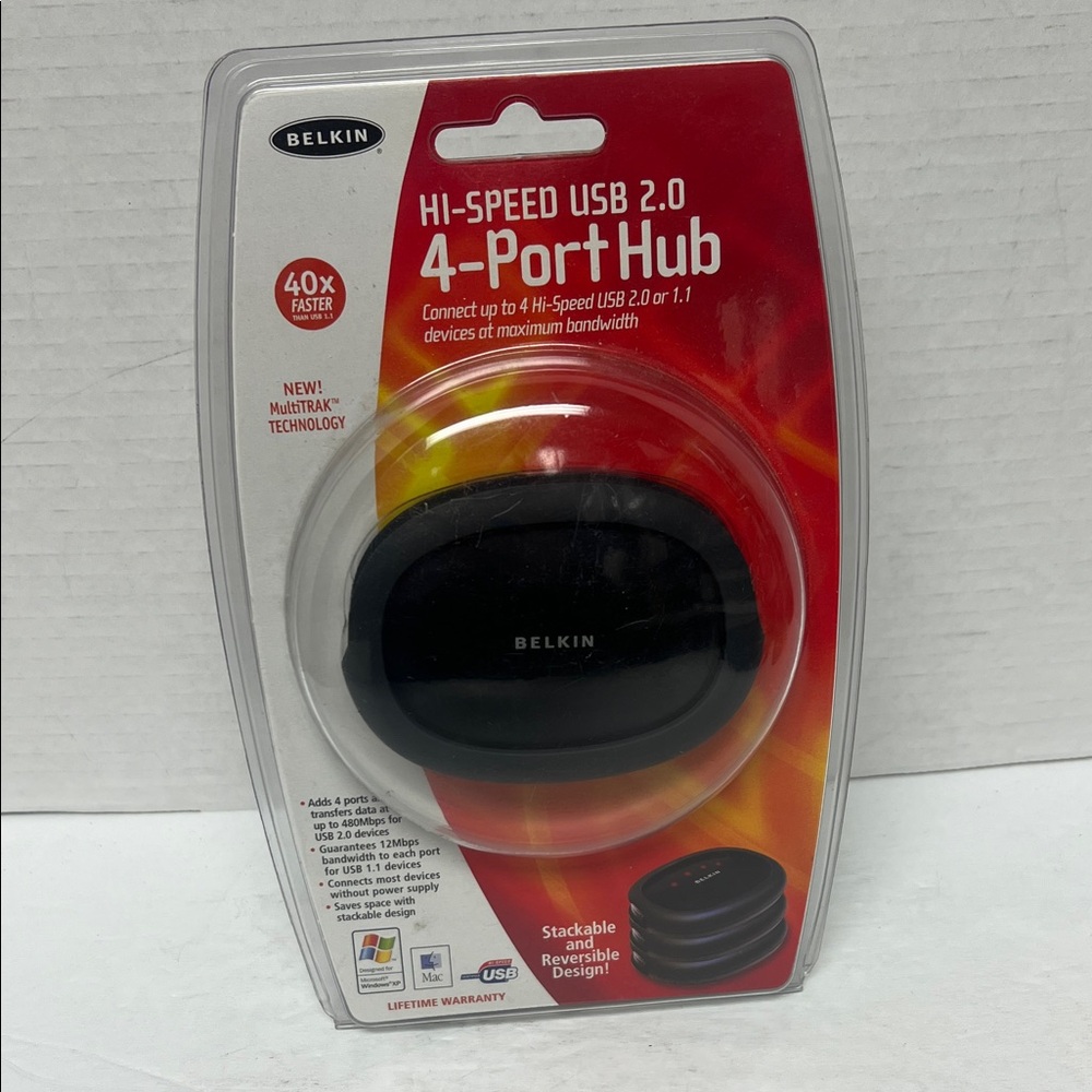 Belkin Hi-Speed USB 2.0 4-Port Hub - Black
